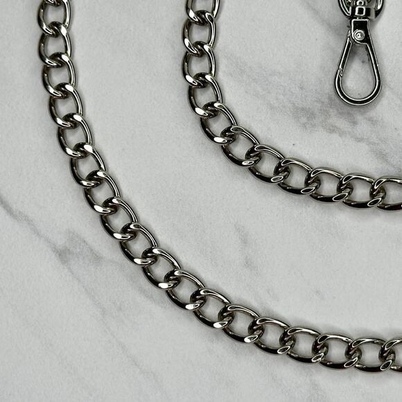 Silver Tone Chain Link Purse Handbag Bag Replacement Strap - Picture 8 of 13